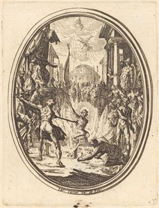 Pyhän Laurentiuksen marttyyrikuolema tekijältä Jacques Callot