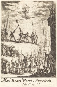 Pyhän Pietarin marttyyrikuolema, n. 16341635. tekijältä Jacques Callot