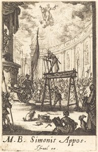 Pyhän Simonin marttyyrikuolema, n. 16341635. tekijältä Jacques Callot