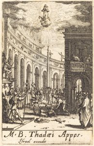 Pyhän Tadeuksen marttyyrikuolema, n. 16341635. tekijältä Jacques Callot
