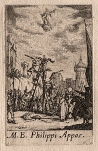 Apostolien marttyyrikuolema: Pyhä Filippus. tekijältä Jacques Callot