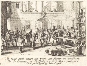 Vanhemmat antavat lahjoja, 1635. tekijältä Jacques Callot