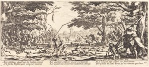Talonpojat kostavat itseään, n. 1633. tekijältä Jacques Callot