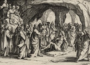 Lasaruksen ylösnousemus, 1635 tekijältä Jacques Callot