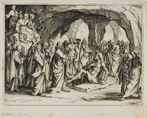 Lasaruksen ylösnousemus, Uudesta testamentista. tekijältä Jacques Callot