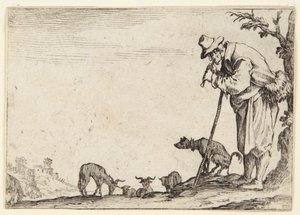 Huilua soittava paimen tekijältä Jacques Callot