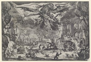 Pyhän Antoniuksen kiusaus (La tentation de St. Antoine) tekijältä Jacques Callot