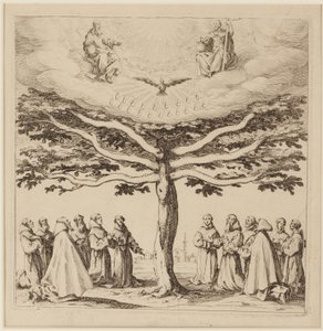 Pyhän Franciscuksen puu, n. 1619 (etsaus) tekijältä Jacques Callot