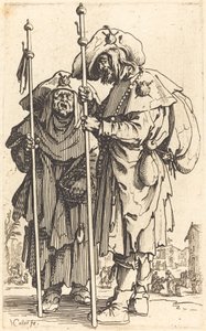 Kaksi pyhiinvaeltajaa, n. 1622. tekijältä Jacques Callot