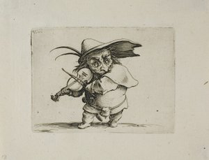 Viulunsoittaja, Varie Figure Gobbi tekijältä Jacques Callot
