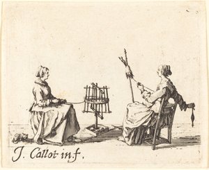 Winder ja Spinner, c. 1623. tekijältä Jacques Callot