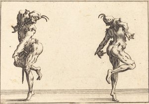 Kaksi Pantaloonia tanssivat tekijältä Jacques Callot