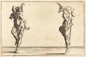 Two Pantaloons Dancing, c. 1622. tekijältä Jacques Callot