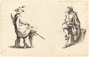 Kaksi istuvaa hahmoa tekijältä Jacques Callot