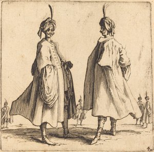 Kaksi turkkilaista, 1617 ja 1621. tekijältä Jacques Callot