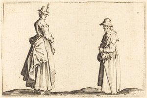 Kaksi naista profiilissa tekijältä Jacques Callot