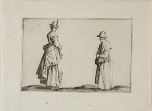 Kaksi naista profiilissa, The Capricesista tekijältä Jacques Callot