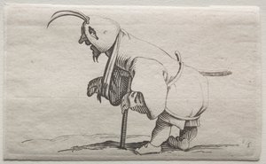 Iacopo Callotin (Cripple with a huppu) erilaisia ​​kyttyräselkäisiä hahmoja tekijältä Jacques Callot