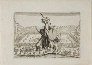 Näkymä Piazza S. Crocelle jalkapallopelin kanssa, Capricesista tekijältä Jacques Callot