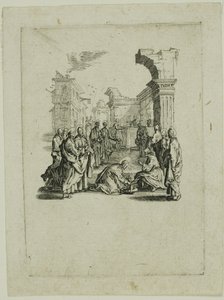 Jalkojen pesu, kappaleesta Pieni passio tekijältä Jacques Callot