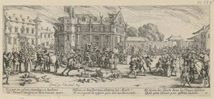 Luostarin tuhoaminen, sarjan "Sodan kauhut" lehti 6 tekijältä Jacques Callot