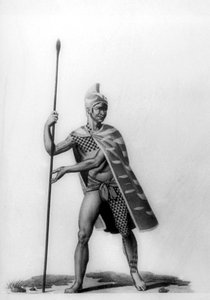 Nuori upseeri, jolla on tyypillinen malon puku, Havaiji, 1819
