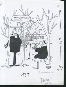 Paris-Presse, satiirinen B  W:ssä. tekijältä Jacques Faizant