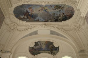 Décoration du pavillon Nord du Petit Palais - Le triomphe de Paris (katto) - Pariisi, älyllinen pääkaupunki (Demi-coupole), vuosina 1913-1919 (öljy) tekijältä Jacques Fernand Humbert
