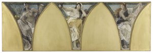 Luonnos Pariisin kaupungintaloa varten: Languedoc. Gascogne. Lyonnais, noin 1888 (öljy kankaalle). tekijältä Jacques Fernand Humbert