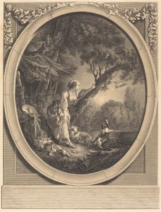 Kuriirin saapuminen tekijältä Jacques Firmin Beauvarlet after François Boucher