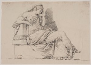 Allegoria. Surullinen naishahmo tekijältä Jacques Francois Joseph Saly