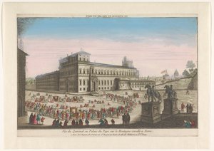 Näkymä Palazzo del Quirinalelle Roomassa Le Quirinal tai palais du pape (otsikko esineessä)