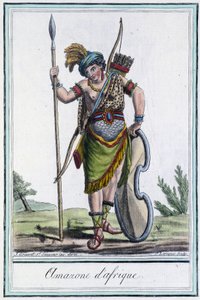 Afrikkalainen Amazon - julkaisussa "" Encyclopedia of Travels"", kirjoittanut Grasset St Sauveur, toim. 1796 tekijältä Jacques Grasset de Saint Sauveur