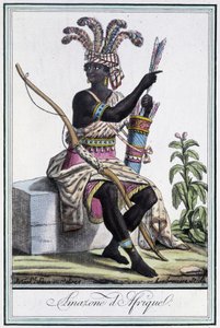 Afrikan Amazon - julkaisussa "" Encyclopedia of Travels"", kirjoittanut Grasset St Sauveur, toim. 1796 tekijältä Jacques Grasset de Saint Sauveur