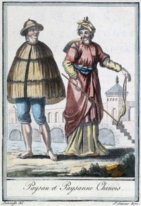 Kiinalainen talonpoika ja talonpoika - Grasset St Sauveurin "" Encyclopedia of Travels" -julkaisussa, toim. 1796 tekijältä Jacques Grasset de Saint Sauveur