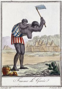 Femme of Gorèe (Senegal) - Grasset St Sauveurin "" Encyclopedia of Travels" -julkaisussa, toim. 1796 tekijältä Jacques Grasset de Saint Sauveur
