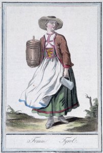 Femme of Tyrol - Grasset St Sauveurin "" Encyclopedia of Travels" -julkaisussa, toim. 1796 tekijältä Jacques Grasset de Saint Sauveur