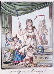 Frontispice of Europe - julkaisussa "" Encyclopedia of Travels"", kirjoittanut Grasset St Sauveur, toim. 1796 tekijältä Jacques Grasset de Saint Sauveur