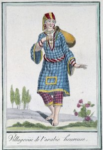 Happy Arabian Village - julkaisussa "" Encyclopedia of Travels"", kirjoittanut Grasset St Sauveur, toim. 1796 tekijältä Jacques Grasset de Saint Sauveur