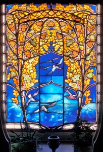 Nancy (osasto 54), Art Nouveau, Hotel Bergeret, lasimaalaukset "ruusuja ja lokkeja" (kuva)