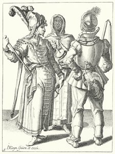 Naamiaiset (kaiverrus) tekijältä Jacques II de Gheyn