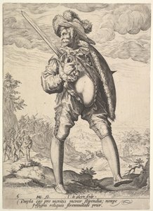 Sotilas, leveämiekalla ja kilvellä aseistettu, Upseerit ja sotilaat, 1587.