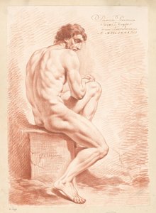 Istuva alaston mies, takaa katsottuna (1. palkinto 1783)