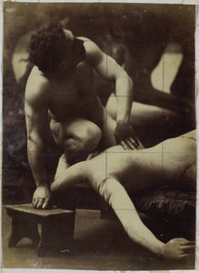 Tutkimus mallinuken kanssa painivasta miesmallista Jacques de Lalaingin studiossa tekijältä Jacques Lalaing (attributed to)