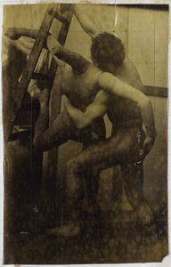 Tutkimus nuken kanssa painivasta miesmallista Jacques de Lalaingin studiossa tekijältä Jacques Lalaing (attributed to)