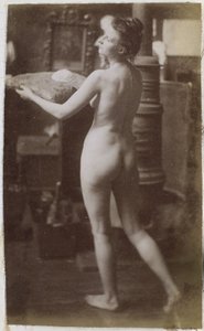 Tutkimus naispuolisesta alastonmallista, vinosti takaa katsottuna, Jacques de Lalaingin studiossa tekijältä Jacques Lalaing (attributed to)