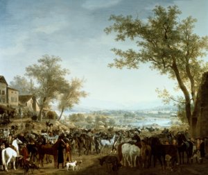 Hevosmarkkinat Gaillardissa tekijältä Jacques Laurent Agasse