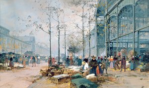 Les Halles, Pariisi (kynä ja guassi paperilla) tekijältä Jacques Lieven