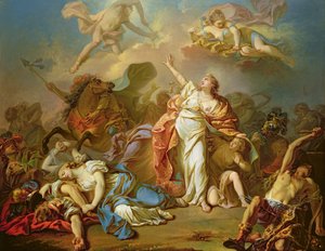 Apollo ja Diana hyökkäävät Nioben lasten kimppuun tekijältä Jacques Louis David