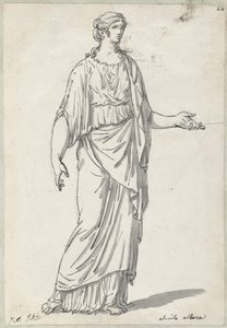 Klassinen veistos naisesta ojennetulla käsivarrella tekijältä Jacques Louis David